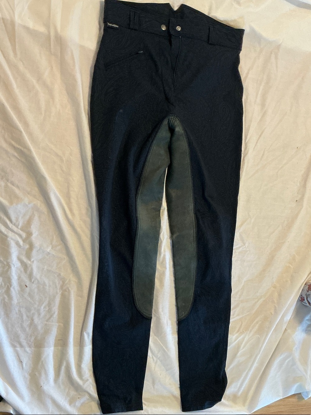 Women's Black Equestrian Breeches with Contrast Knee Patch
